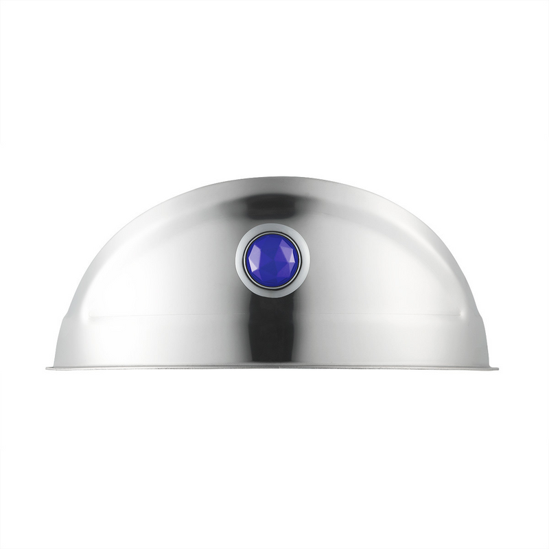 United Pacific Stainless Steel Visor With Blue Glass Dot For 7" Headlight 10445
