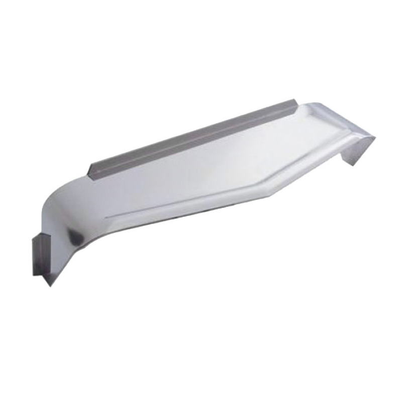 United Pacific Stainless Steel Visor For 5" X 7" Rectangular Headlight, Ribbed Lip Style 10473