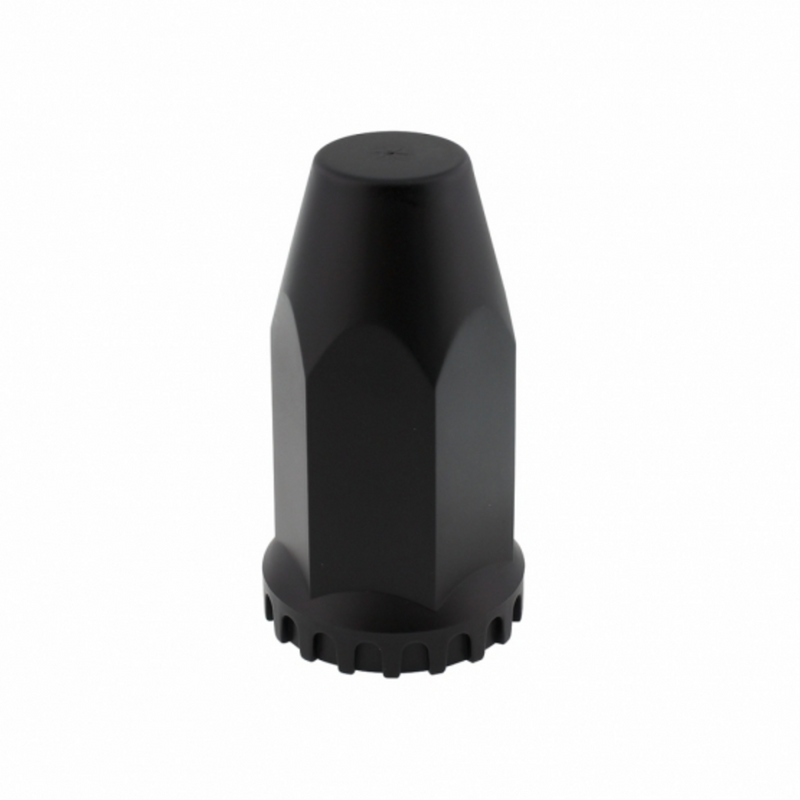 United Pacific 33mm X 4" Matte Black Tall Nut Cover With Flange Thread-On (Bulk) 10551B