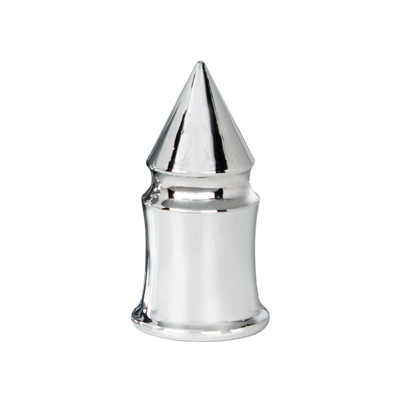 United Pacific 33mm X 4 3/8" Chrome Plastic V-Spike Nut Cover Push-On (Bulk) 10554B
