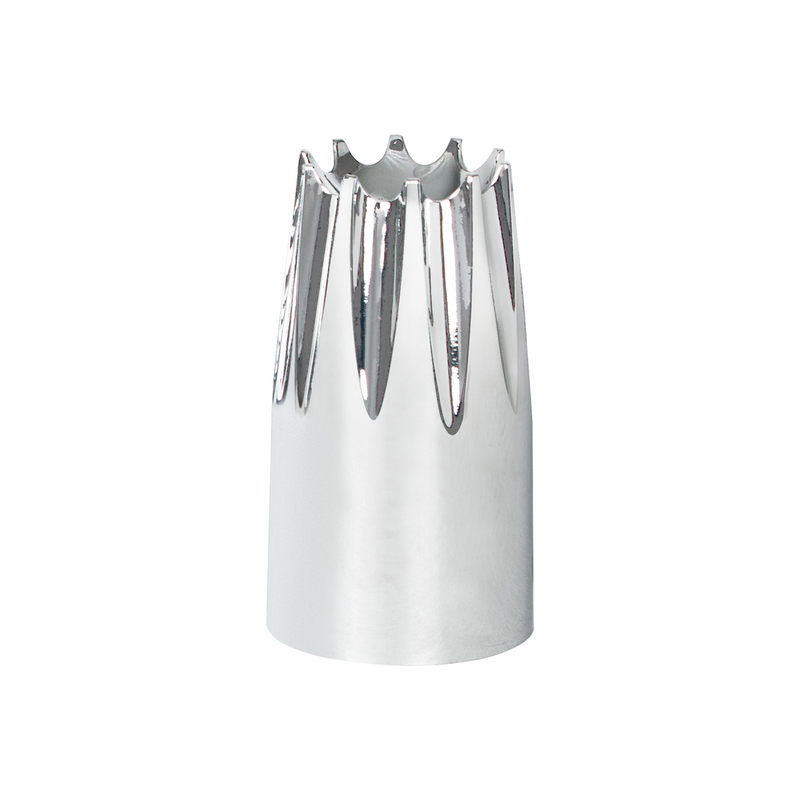 United Pacific 33mm x 3-3/4" Chrome Plastic Crown Nut Cover Thread-On (Bulk) 10562B