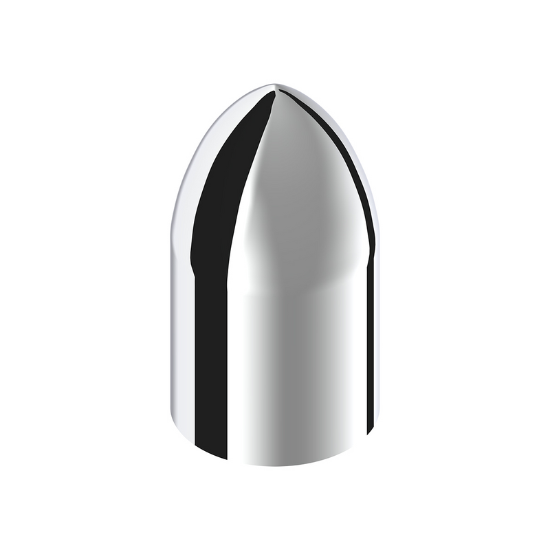 United Pacific 33mm x 3-7/8" Chrome Plastic Bullet Nut Cover Thread-On (Bulk) 10564B