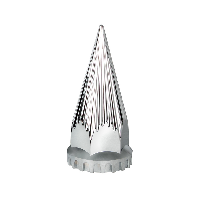 United Pacific 33mm X 4-3/4" Chrome Plastic Razor Nut Cover With Flange Thread-On (Bulk) 10583B