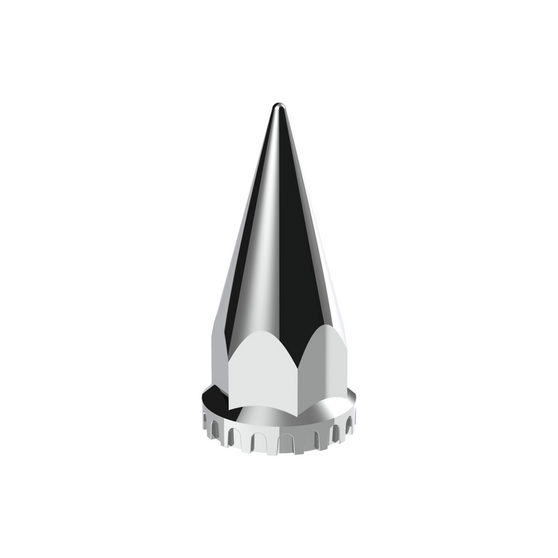 United Pacific 33mm x 4-3/4" Chrome Super Spike Nut Cover Push-On (Bulk) 10586B