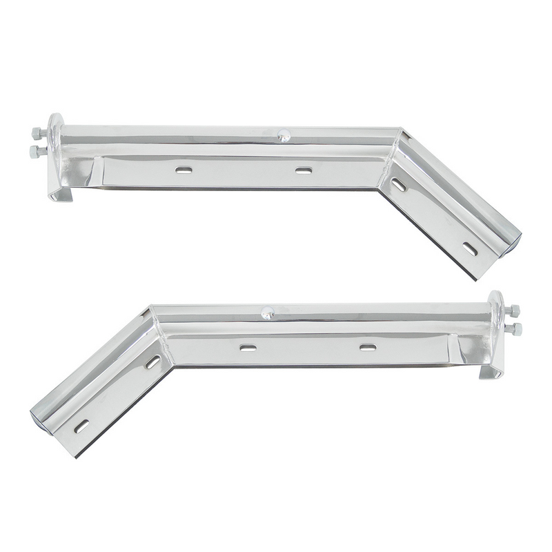 United Pacific 28" Chrome 45-Degree Angled Mud Flap Hangers 1-1/8" Bolt Pattern (Pair) 10646