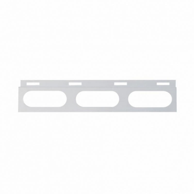 United Pacific Stainless Top Mud Flap Bracket 3 Oval Light Cutout (Each) 10657