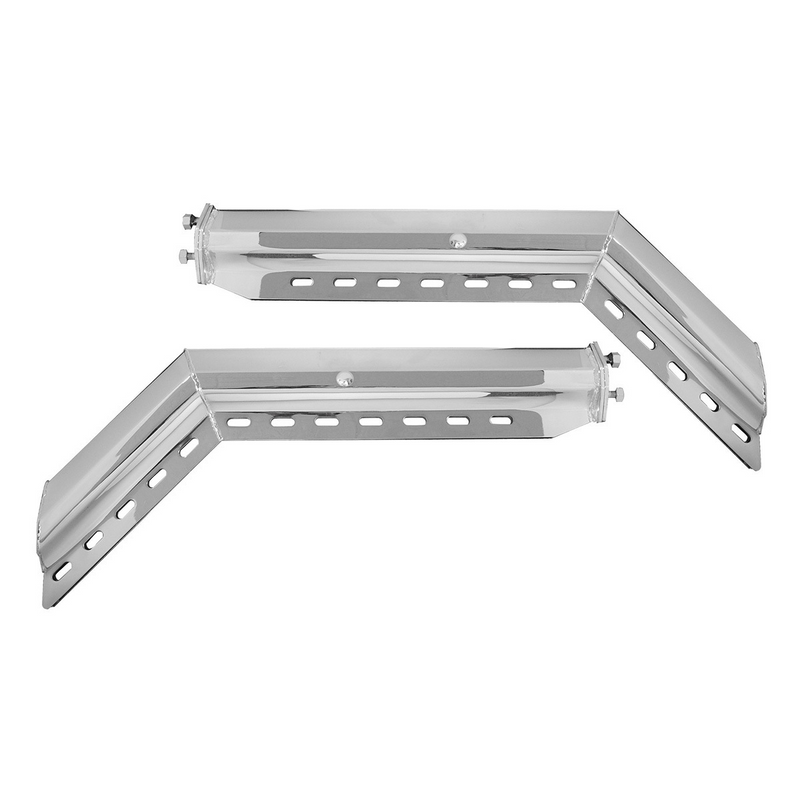 United Pacific 30" Chrome 45-Degree Angled Heavy Duty Mud Flap Hangers 2" Bolt Pattern (Pair) 10684