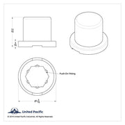 United Pacific 11/16" X 15/16" Chrome Plastic Flat Top Nut Covers - Push On (10 Pack)