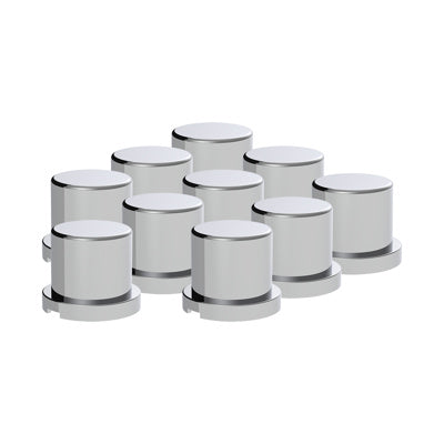 United Pacific 15/16" X 1-3/16" Chrome Frame Nut Cover - Push On (10 Pack)