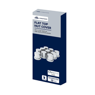 United Pacific 15/16" X 1-3/16" Chrome Frame Nut Cover - Push On (10 Pack)