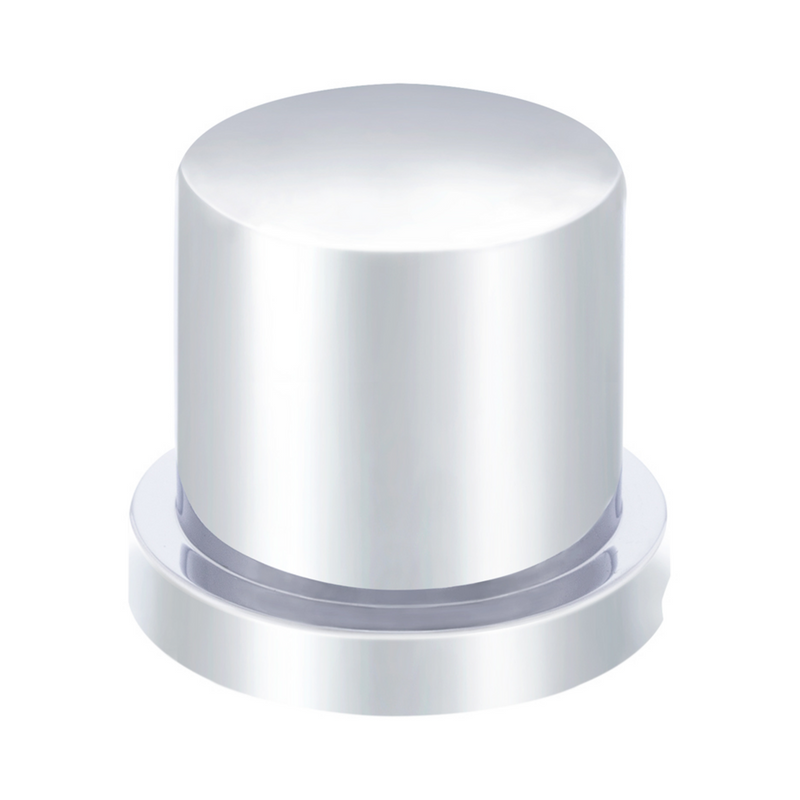 United Pacific 1-1/8" X 1-1/2" Chrome Plastic Flat Top Nut Cover Push-On (Bulk) 10758B