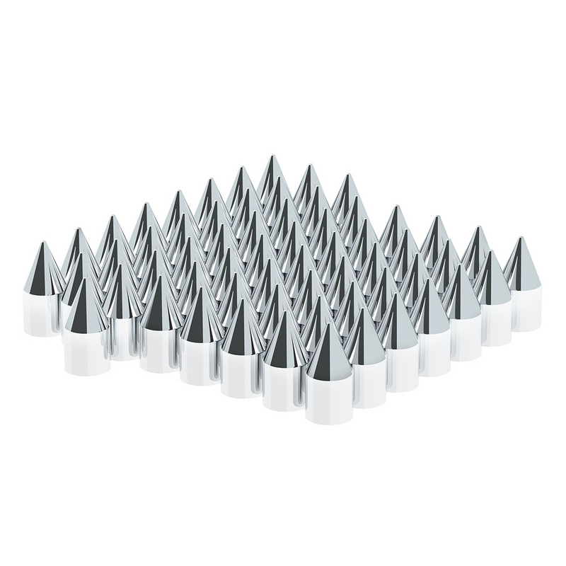 United Pacific 15/16" X 2.5" Chrome Plastic Spike Nut Cover Push-On (Color Box of 60) 10767CB