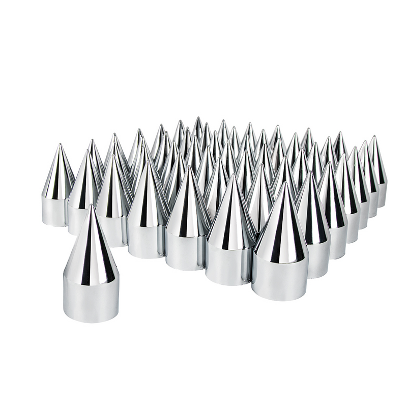 United Pacific 1-1/2" X 4-1/8" Chrome Plastic Spike Nut Covers Push-On (60-Pack) 10770CB