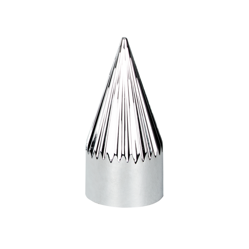 United Pacific 33mm x 4-3/8" Chrome Plastic Razor Nut Cover Thread-On (Bulk) 10781B