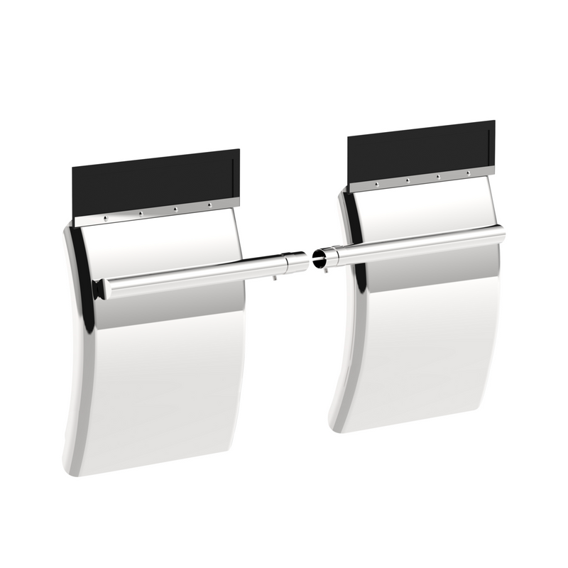 United Pacific 24" X 27" 430 Stainless Quarter Fender With Tube Bracket Set (Pair) 10845
