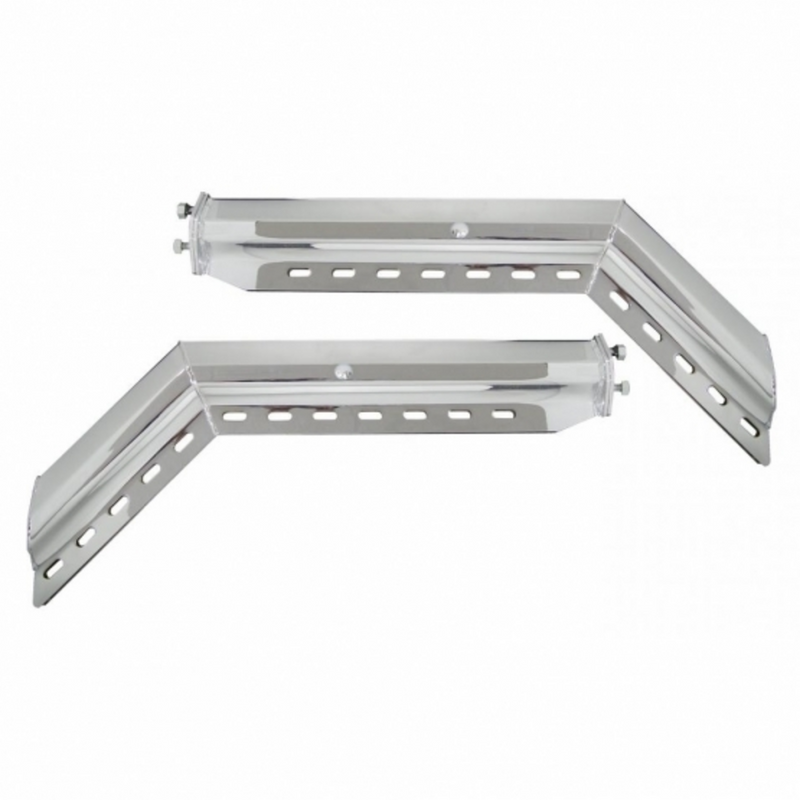 United Pacific 30" 430SS 45-Degree Angled Heavy Duty Mud Flap Hangers-2" Bolt Pattern (Pair) 10847