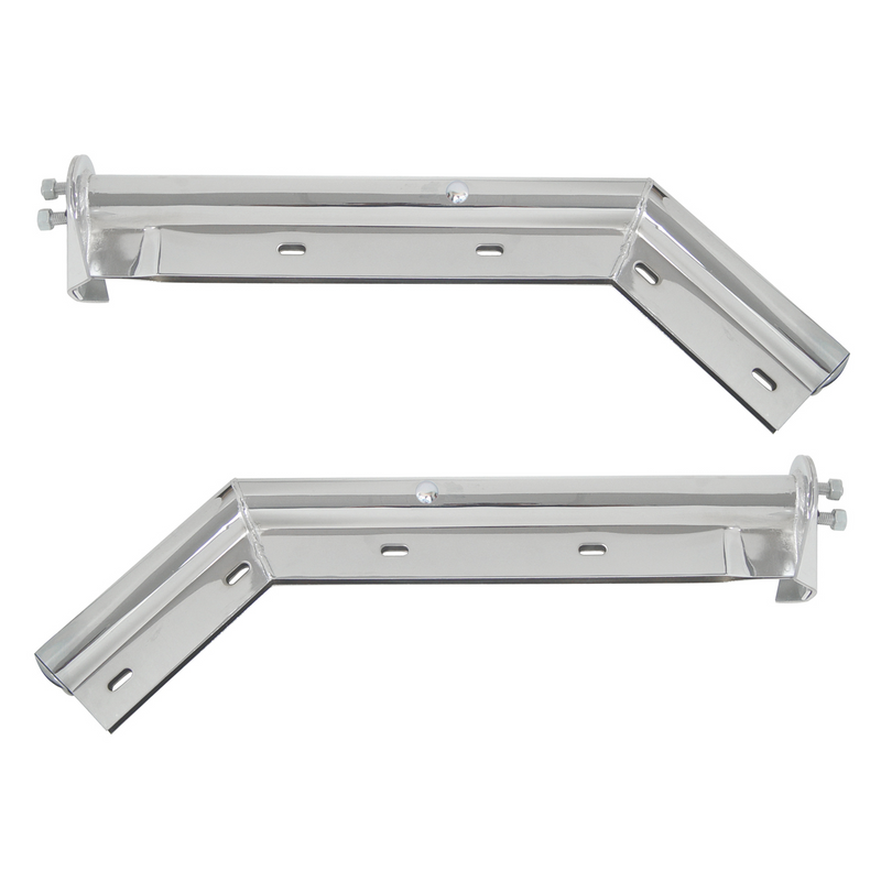 United Pacific 28" Chrome 45-Degree Angled Mud Flap Hangers 1-1/8" Bolt Pattern Competition Series (Pair) 10860