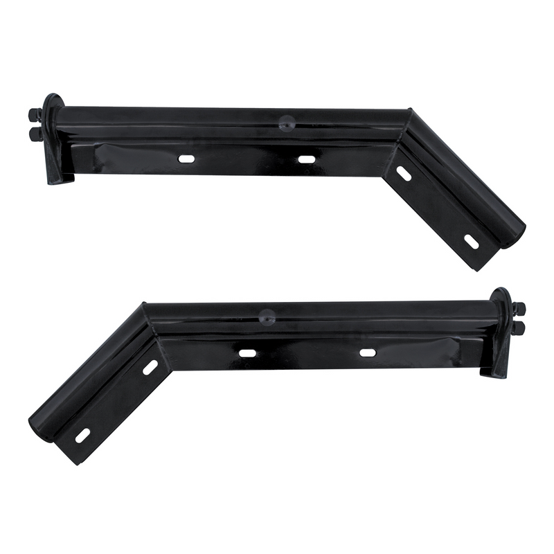 United Pacific 28" Black 45-Degree Angled Mud Flap Hangers 1-1/8" Bolt Pattern Competition Series (Pair) 10861