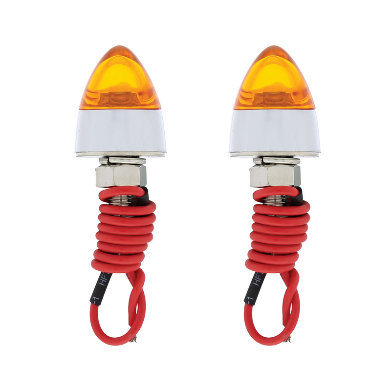 United Pacific LED Bullet License Plate Fastener Amber (2-Pack) 10863