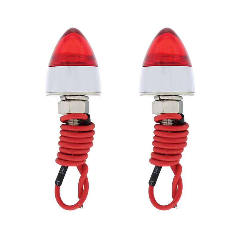 United Pacific LED Bullet License Plate Fastener Red (2-Pack) 10867