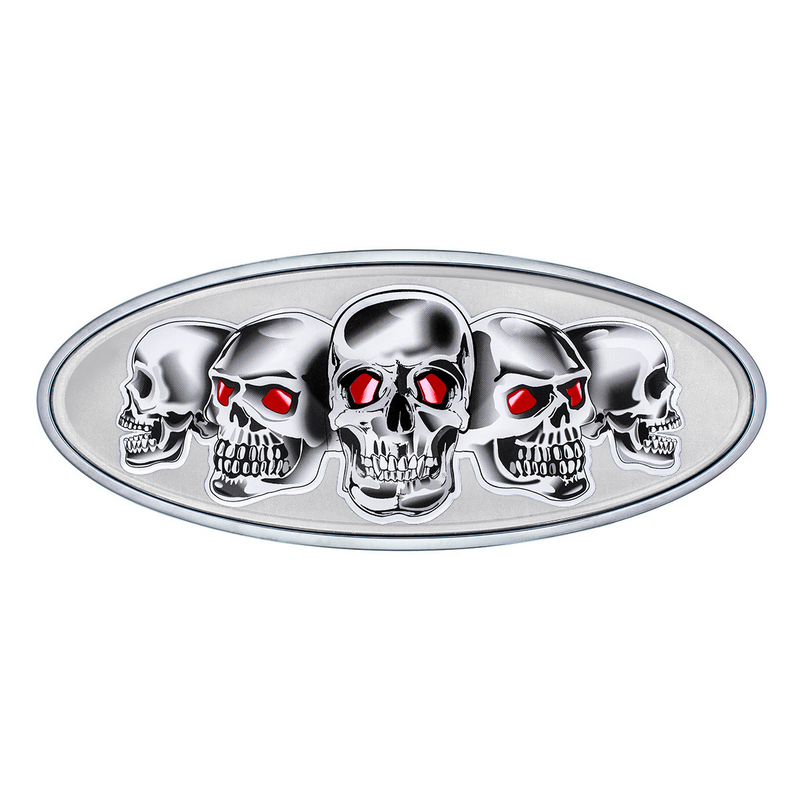 United Pacific Chrome Die Cast Skull Emblem Silver 10881