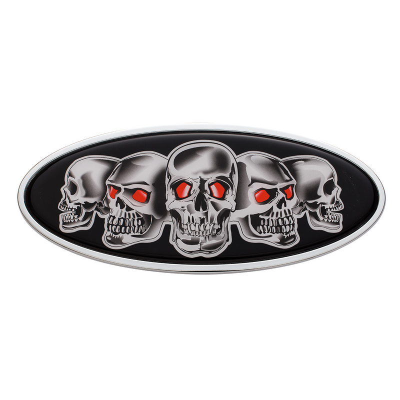 United Pacific Chrome Die Cast Skull Emblem Black 10882