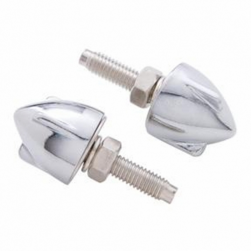 United Pacific Chrome 3-Wing Bullet Style License Plate Fasteners (4-Pack) 10887