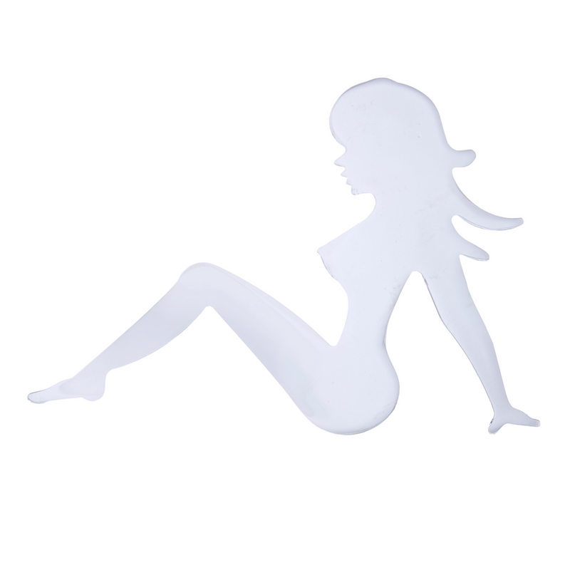 United Pacific 6-1/2" X 9" Chrome Sitting Lady Cutout Facing Left 10902