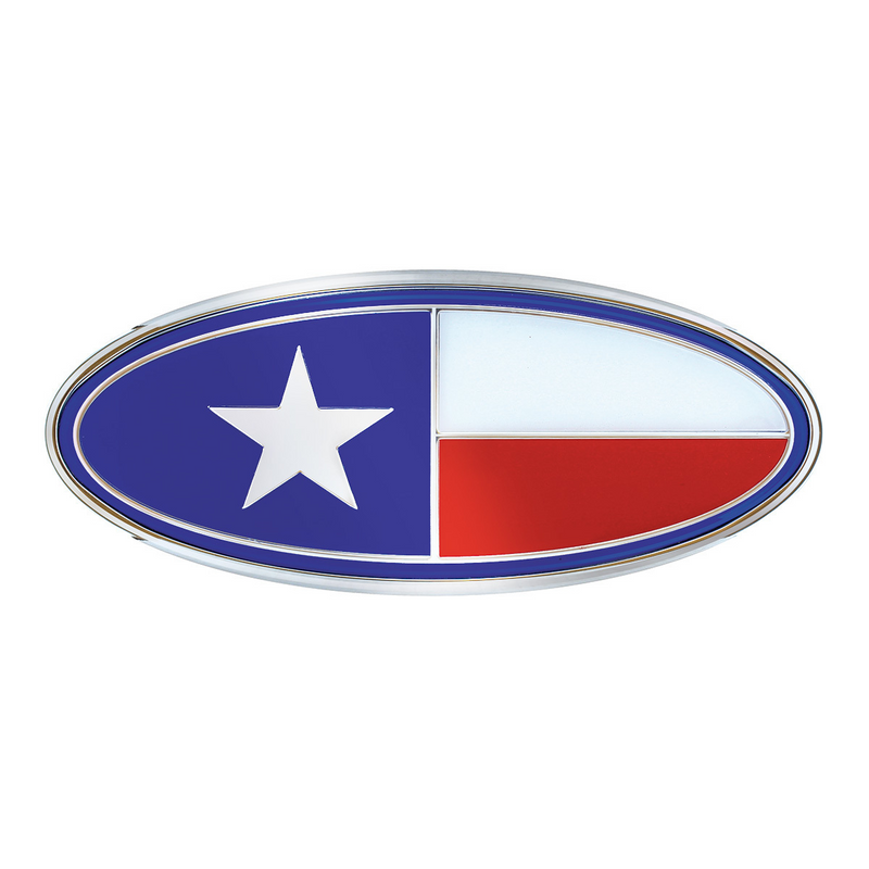 United Pacific Chrome Oval Emblem Texas Flag 10934