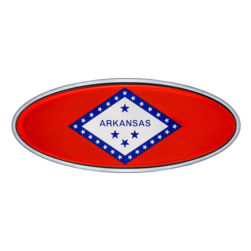 United Pacific Chrome Die Cast Arkansas Flag Emblem 10973