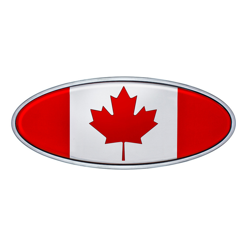 United Pacific Chrome Die Cast Oval Emblem- Canada Flag 10977