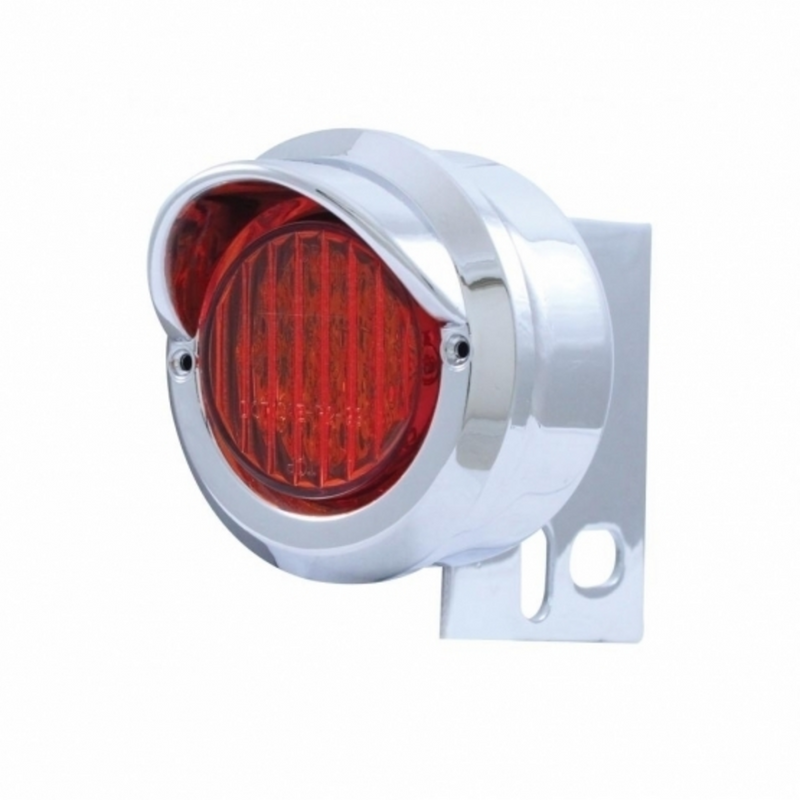 United Pacific 9 LED Mud Flap Hanger End Light With Visor Red LED/Red Lens 10981