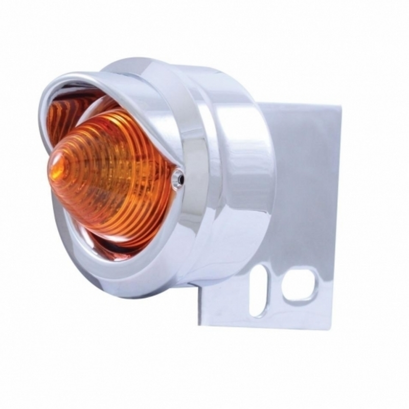 United Pacific 9 LED Beehive Mud Flap Hanger End Light With Visor Amber LED/Amber Lens 10984