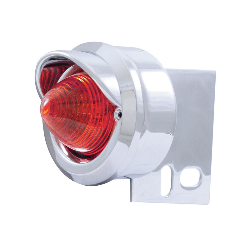 United Pacific 9 LED Beehive Mud Flap Hanger End Light With Visor Red LED/Red Lens 10985