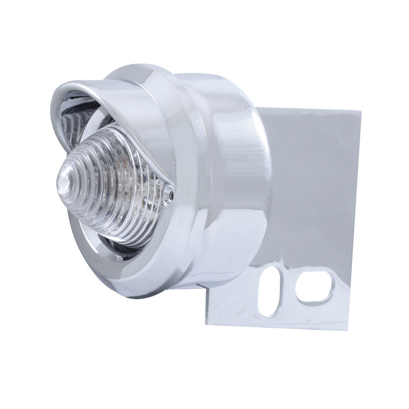 United Pacific 9 LED Beehive Mud Flap Hanger End Light With Visor Amber LED/Clear Lens 10986