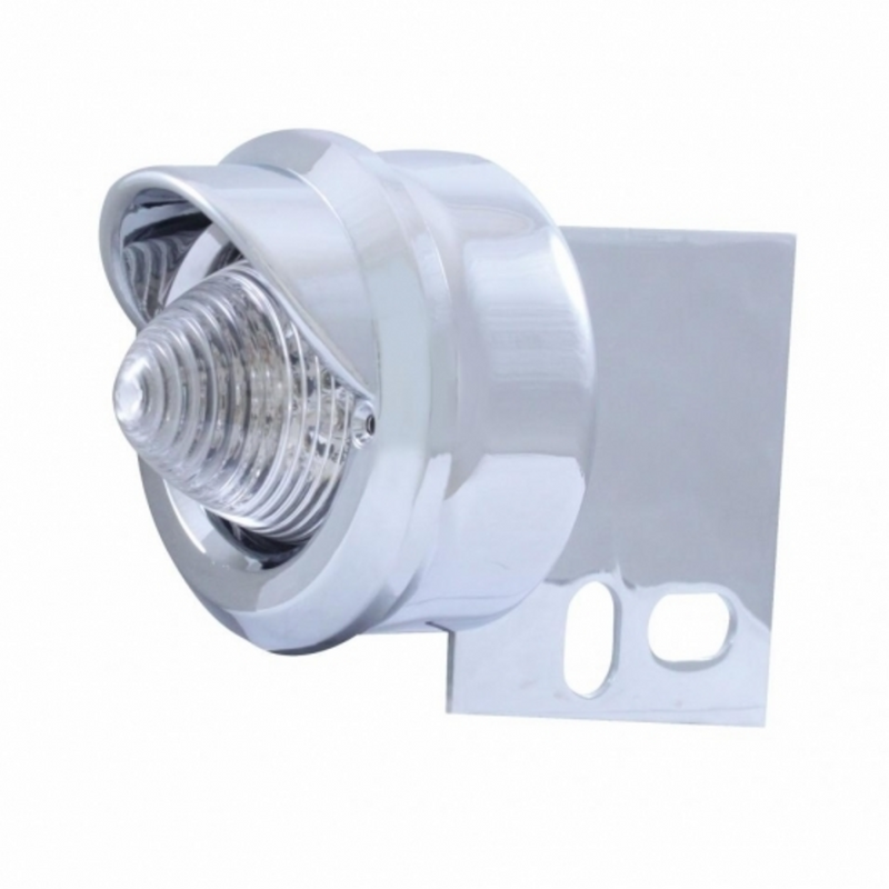 United Pacific 9 LED Beehive Mud Flap Hanger End Light With Visor Red LED/Clear Lens 10987