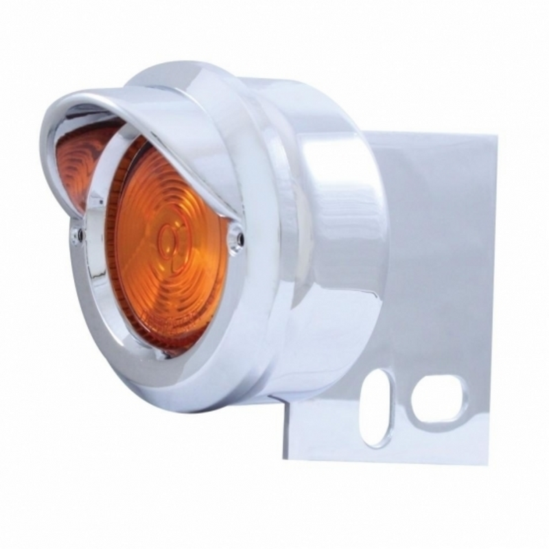 United Pacific Mud Flap Hanger End Light With Visor Amber 10988