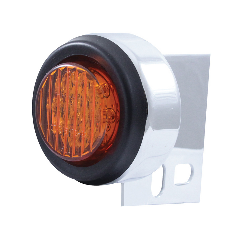 United Pacific 9 LED Mud Flap Hanger End Light With Grommet Amber LED/Amber Lens 10990