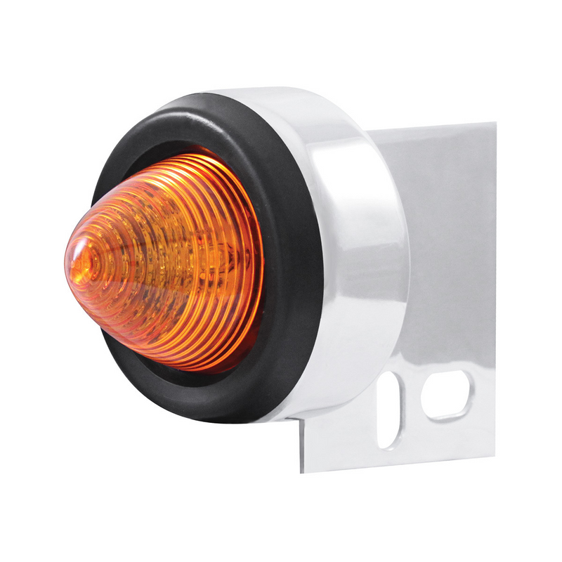 United Pacific 9 LED Beehive Mud Flap Hanger End Light With Grommet Amber LED/Amber Lens 10994