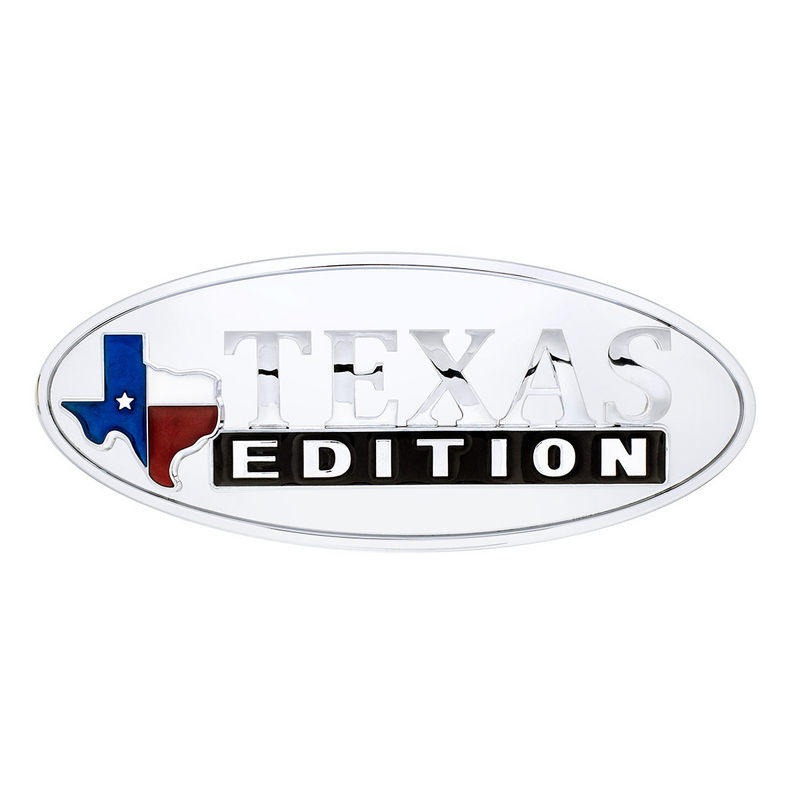 United Pacific Chrome Die Cast Oval Emblem "Texas Edition" 11017