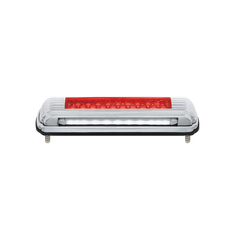 United Pacific Chrome License Plate Light With Red LED 3rd Brake Light Red LED/Red Lens 110203