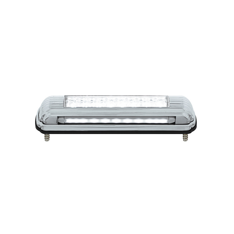 United Pacific Chrome License Plate Light With White LED Backup Light White LED/Clears Lens 110204