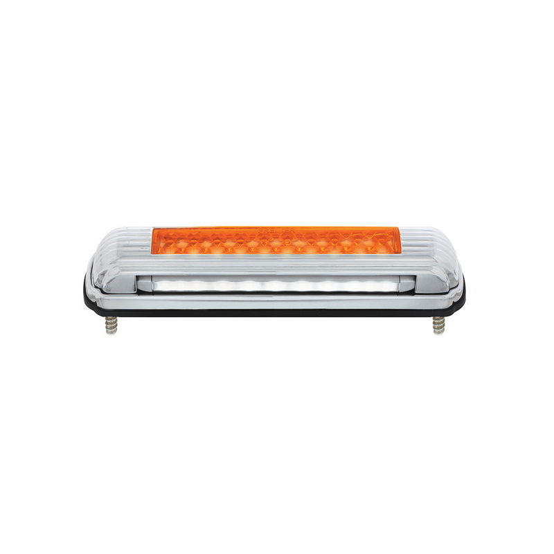 United Pacific Chrome License Plate Light With Amber LED Auxiliary Light Amber LED/Amber Lens 110265