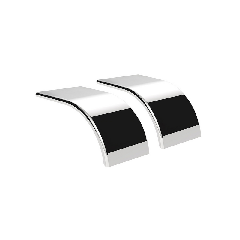 United Pacific 60" 430 Stainless Steel (16ga) Roll Formed Edge Smooth Half Fender SS Series (Pair) 11029