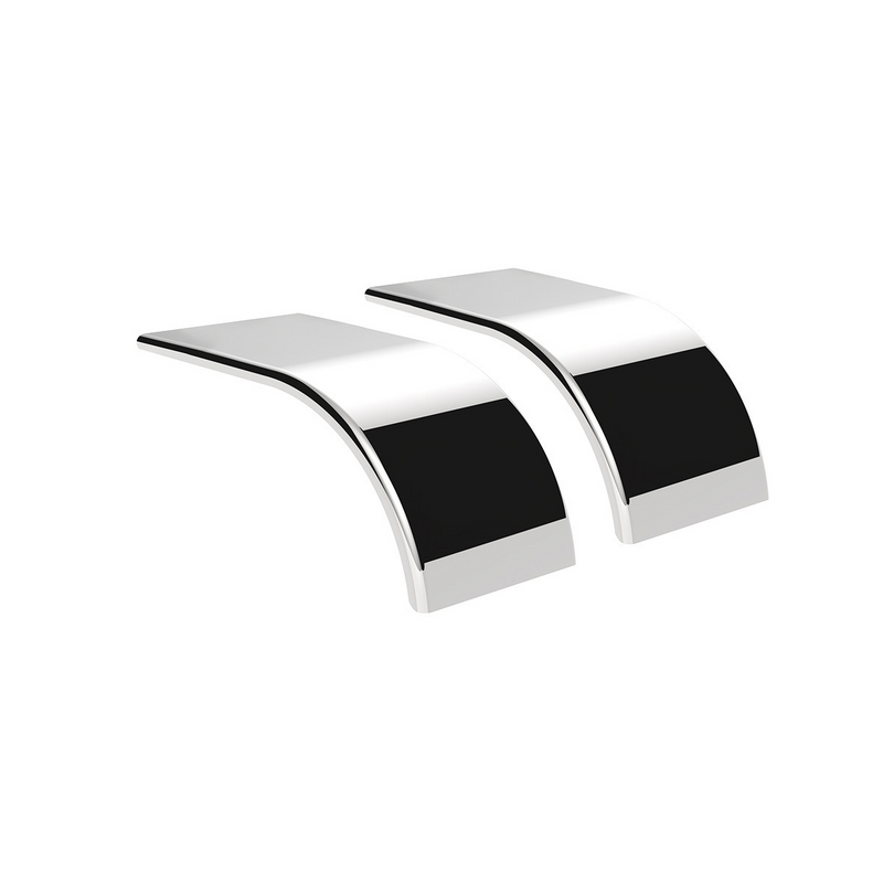 United Pacific 66" 430 Stainless Steel (16ga) Roll Formed Edge Smooth Half Fender SS Series (Pair) 11030