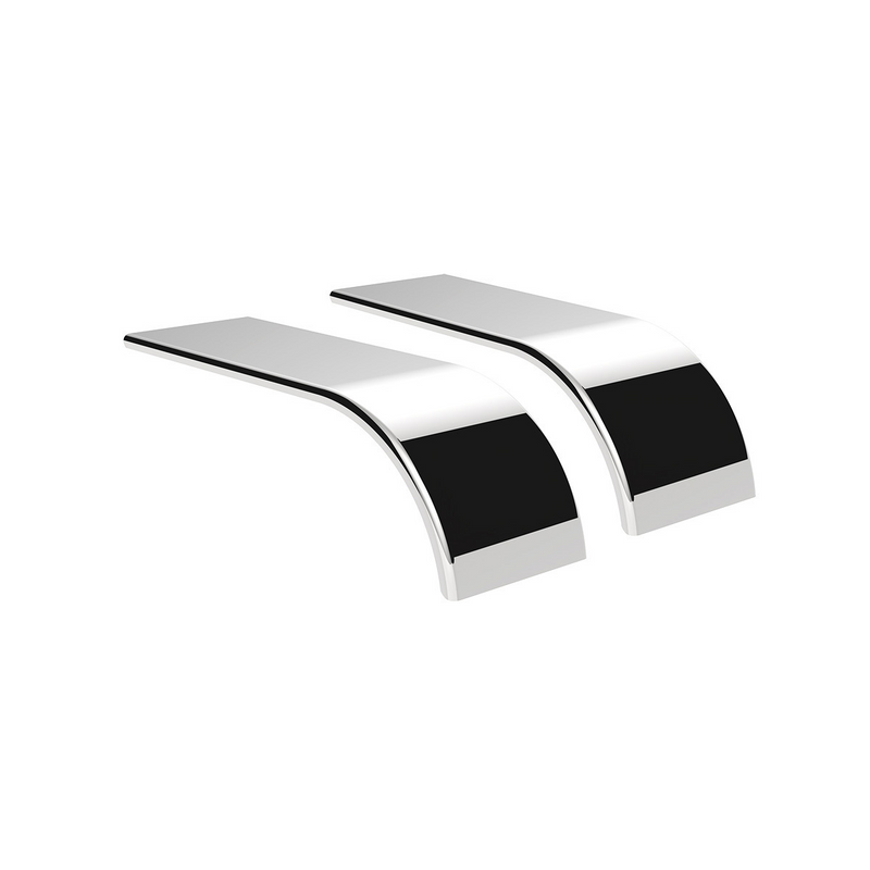 United Pacific 80" 430 Stainless Steel (16ga) Roll Formed Edge Smooth Half Fender SS Series (Pair) 11031