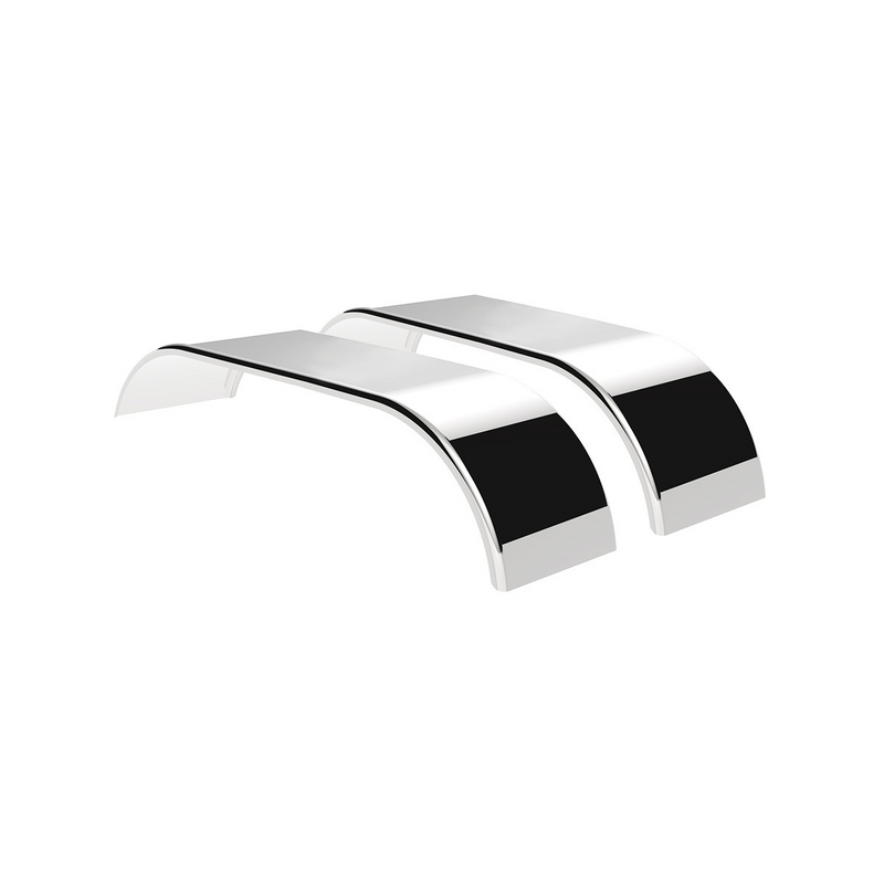 United Pacific 120" 430 Stainless Steel (16ga) Roll Formed Edge Smooth Full Fender 54" Spread SS Series (Pair) 11034