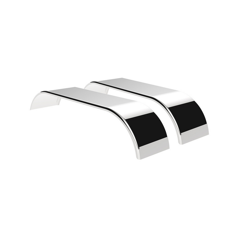 United Pacific 120" 430 Stainless Steel (16ga) Roll Formed Edge Smooth Full Fender 60" Spread SS Series (Pair) 11035
