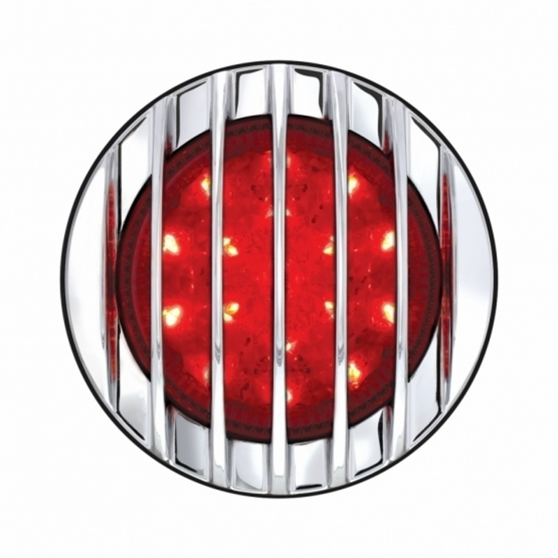 United Pacific 17 LED 1937 Ford Car Style Tail Light With Chrome Grille Style Flush Mount 110407