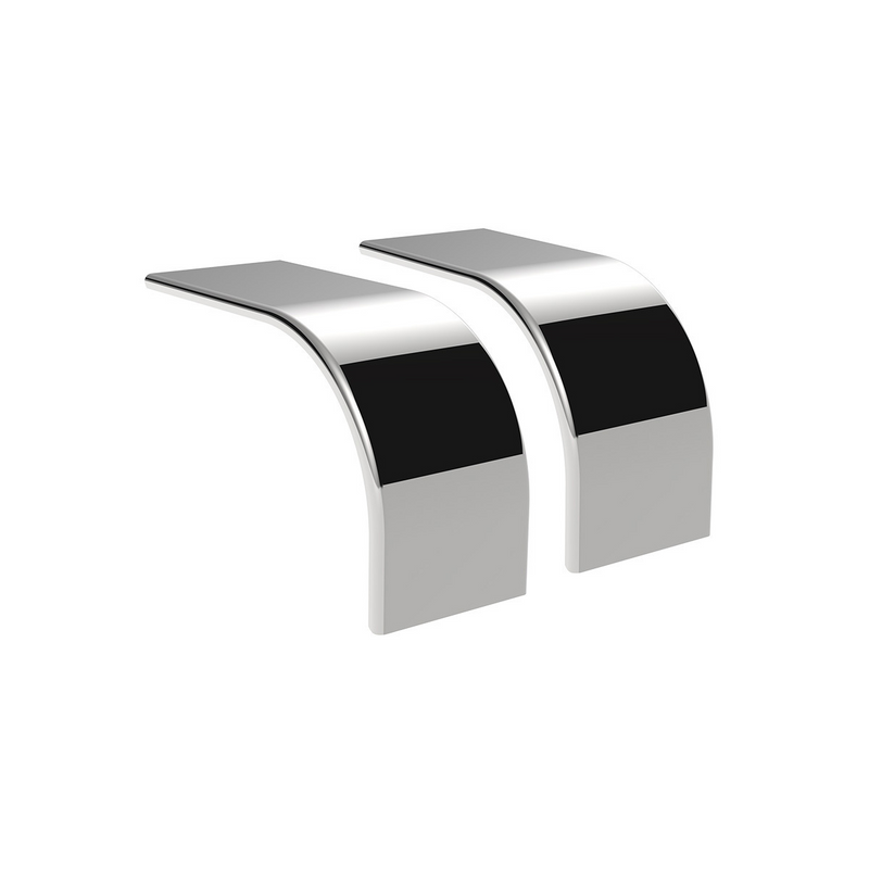 United Pacific 80" 430 Stainless Steel (16ga) Roll Formed Edge Smooth Half Fender/Long Drop SS Series (Pair) 11041